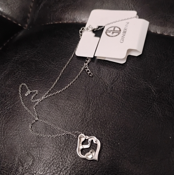 Giani Bernini Mother And Child Heart 925 Sterling Silver Pendant with Chain NWT - Picture 5 of 7